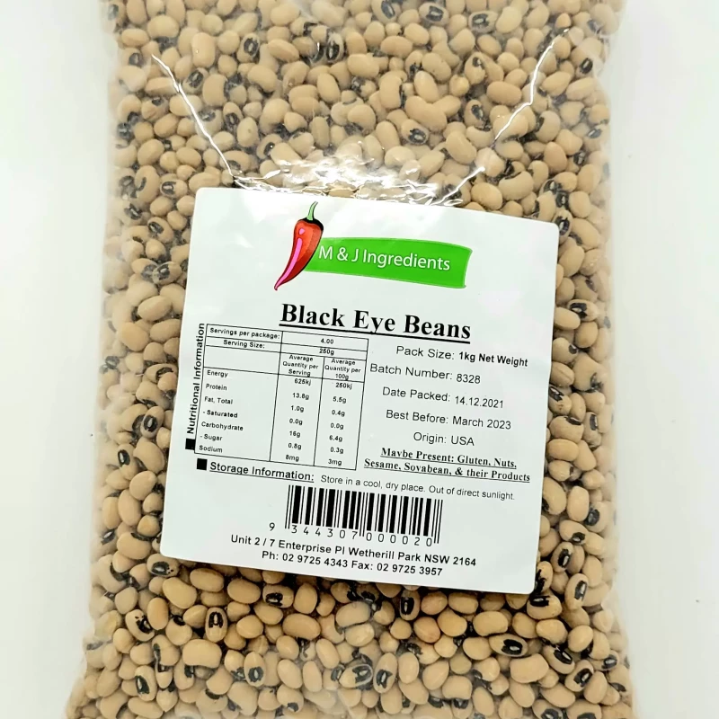 M&J BLACK EYE BEANS 1KG